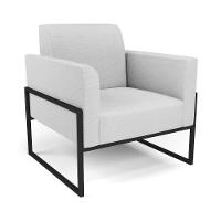 Sofá Namoradeira Com 2 Poltronas Base Industrial Alta Preto Marisa Linho D03 - D\'rossi Cor A05 Cinza - 5