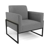 Sofá Namoradeira Com 2 Poltronas Base Industrial Alta Preto Marisa Linho D03 - D\'rossi Cor A26 Grafite - 7