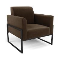 Sofá Namoradeira Com Poltrona Base Industrial Alta Preto Marisa Suede D03 - D\'rossi Cor Marrom - 8