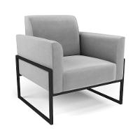 Sofá Namoradeira Com Poltrona Base Industrial Alta Preto Marisa Suede D03 - D\'rossi Cor Cinza - 5