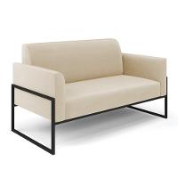 Sofá Namoradeira Com 2 Poltronas Base Industrial Alta Preto Marisa Suede D03 - D\'rossi Cor Bege - 6