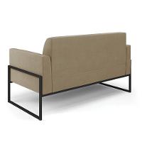 Sofá Namoradeira Com Poltrona Base Industrial Alta Preto Marisa Suede D03 - D\'rossi Cor Marrom Rato - 8