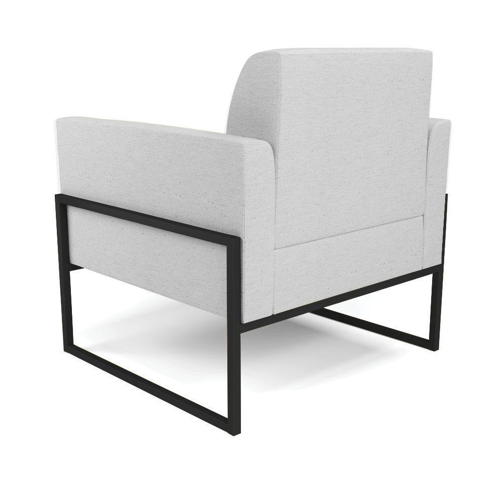 Kit 2 Poltronas Base Industrial Alta Preto Marisa Linho Cinza A05 D03 - D\'rossi - 5