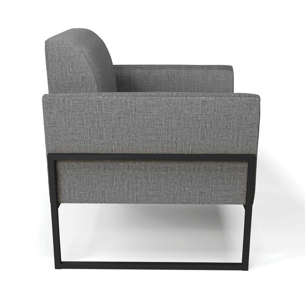 Poltrona Base Industrial Alta Preto Marisa Linho D03 - D\'rossi Cor A26 Grafite - 2