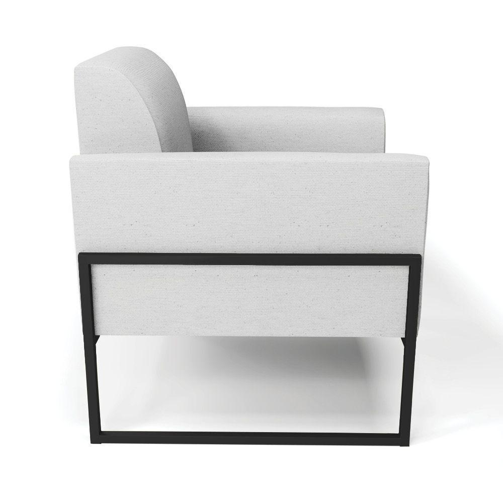 Poltrona Base Industrial Alta Preto Marisa Linho Cinza A05 D03 - D\'rossi - 6