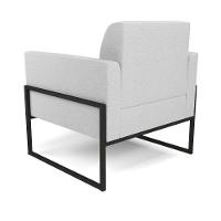 Poltrona Base Industrial Alta Preto Marisa Linho Cinza A05 D03 - D\'rossi