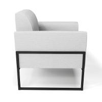 Poltrona Base Industrial Alta Preto Marisa Linho Cinza A05 D03 - D\'rossi - 6