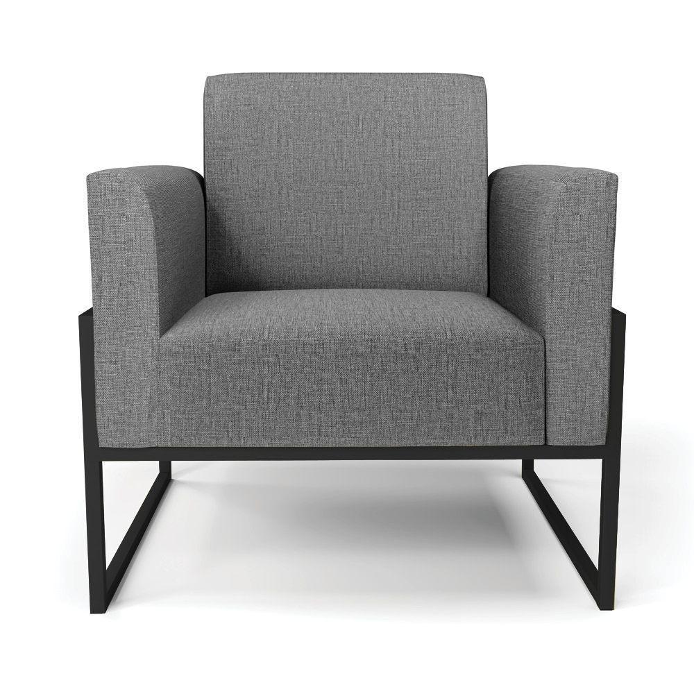 Poltrona Base Industrial Alta Preto Marisa Linho Grafite A26 D03 - D\'rossi - 7