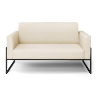 Sofá Namoradeira Base Industrial Alta Preto Marisa Linho Bege A19 D03 - D\'rossi - 2