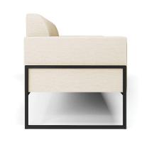 Sofá Namoradeira Base Industrial Alta Preto Marisa Linho Bege A19 D03 - D\'rossi - 5