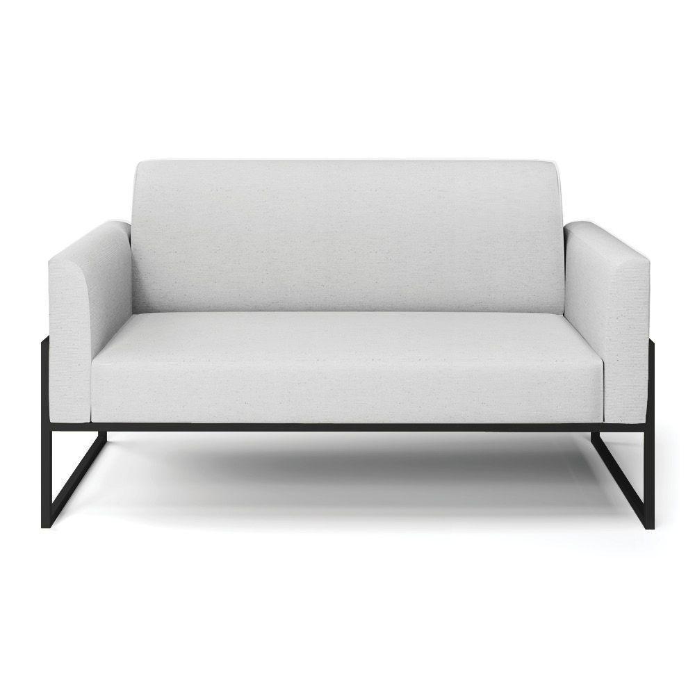 Sofá Namoradeira Base Industrial Alta Preto Marisa Linho D03 - D\'rossi Cor A05 Cinza - 4