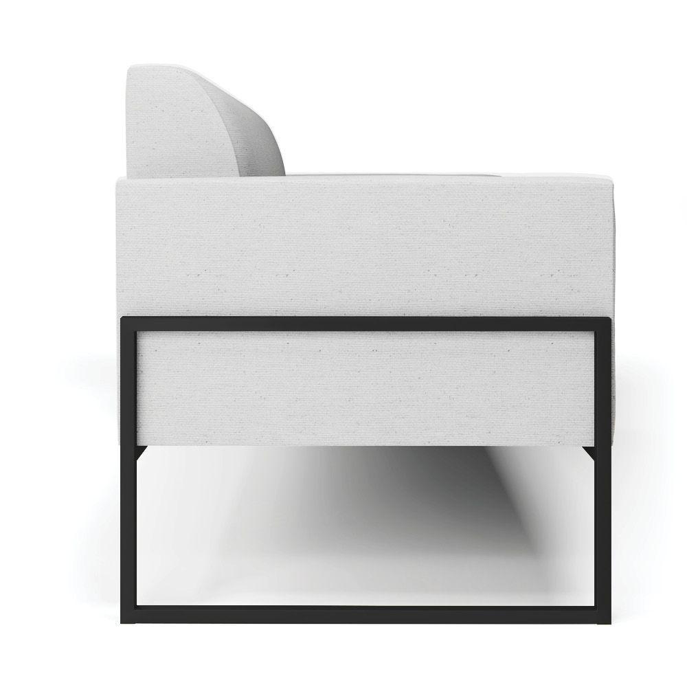 Sofá Namoradeira Base Industrial Alta Preto Marisa Linho D03 - D\'rossi Cor A05 Cinza - 6