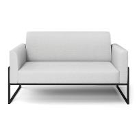 Sofá Namoradeira Base Industrial Alta Preto Marisa Linho D03 - D\'rossi Cor A05 Cinza