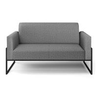 Sofá Namoradeira Base Industrial Alta Preto Marisa Linho Grafite A26 D03 - D\'rossi