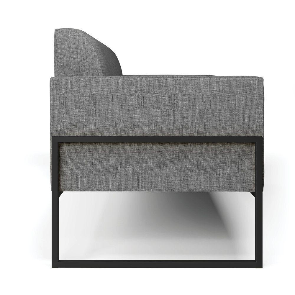 Sofá Namoradeira Base Industrial Alta Preto Marisa Linho D03 - D\'rossi Cor A26 Grafite - 3