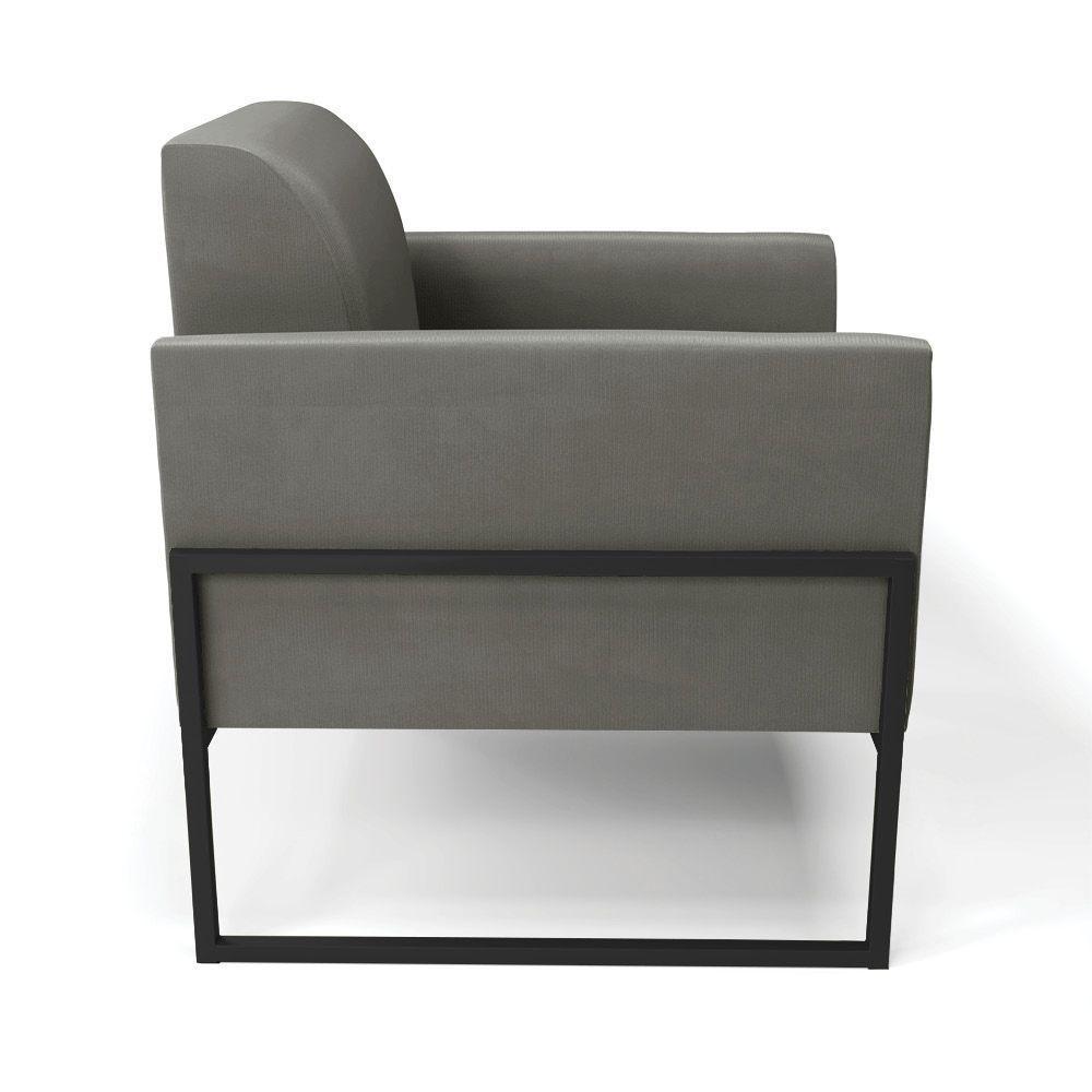 Kit 2 Poltronas Base Industrial Alta Preto Marisa Suede Grafite D03 - D\'rossi - 5