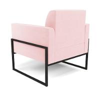 Kit 2 Poltronas Base Industrial Alta Preto Marisa Suede D03 - D\'rossi Cor Rosa Bebê - 6