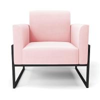 Kit 2 Poltronas Base Industrial Alta Preto Marisa Suede D03 - D\'rossi Cor Rosa Bebê - 7