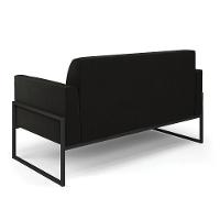 Sofá Namoradeira Com Poltrona Base Industrial Alta Preto Marisa Suede Preto D03 - D\'rossi - 3