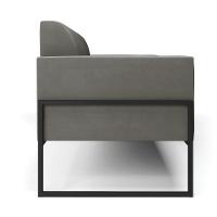 Sofá Namoradeira Base Industrial Alta Preto Marisa Suede D03 - D\'rossi Cor Grafite - 5