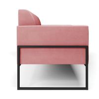 Sofá Namoradeira Base Industrial Alta Preto Marisa Suede D03 - D\'rossi Cor Rose