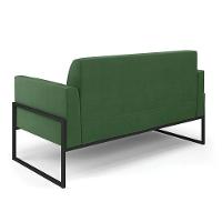 Sofá Namoradeira Com Poltrona Base Industrial Alta Preto Marisa Suede D03 - D\'rossi Cor Verde - 8
