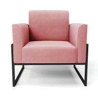 Poltrona Base Industrial Alta Preto Marisa Suede Rosê D03 - D\'rossi - 2