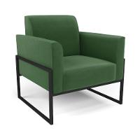 Sofá Namoradeira Com Poltrona Base Industrial Alta Preto Marisa Suede Verde D03 - D\'rossi - 5