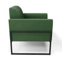 Kit 2 Poltronas Base Industrial Alta Preto Marisa Suede D03 - D\'rossi Cor Verde - 5