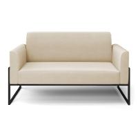 Sofá Namoradeira Base Industrial Alta Preto Marisa Suede D03 - D\'rossi Cor Bege - 5