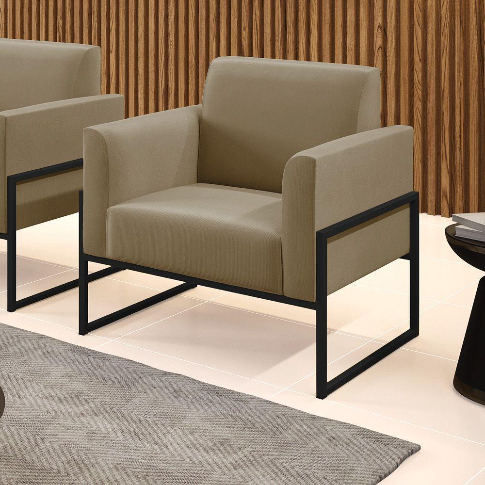 Poltrona Base Industrial Alta Preto Marisa Suede D03 - D\'rossi Cor Marrom Rato - 6