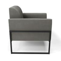 Kit 2 Poltronas Base Industrial Alta Preto Marisa Suede D03 - D\'rossi Cor Grafite - 3