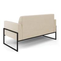 Sofá Namoradeira Com Poltrona Base Industrial Alta Preto Marisa Suede Bege D03 - D\'rossi - 2