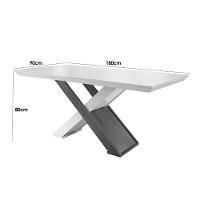 Conjunto: Mesa Sala Jantar Imperatriz Tampo c/ Vidro 180cm Canto Reto + 6 Cadeiras Jade Imbuia/Chocolate - Rufato - 43