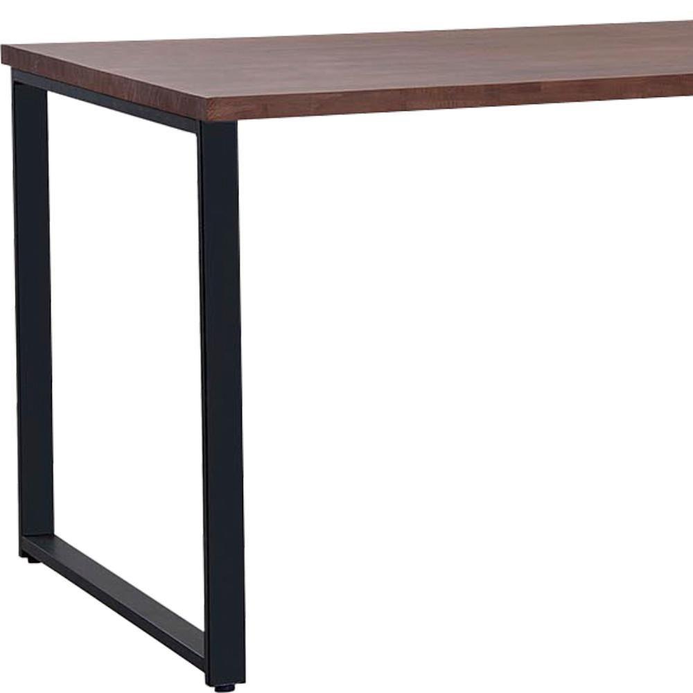 Mesa Jantar Cozinha I07 Madeira Taeda 180x77 Cm Castanho Aço Preto Dmobiliario Castanho - 7