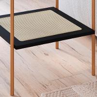 Mesa Lateral 58 Cm Pes Metal Palhinha Oslo 28962 Nero Artesano Nero - 3