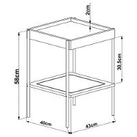 Mesa Lateral 58 Cm Pes Metal Palhinha Oslo 28962 Nero Artesano Nero - 8