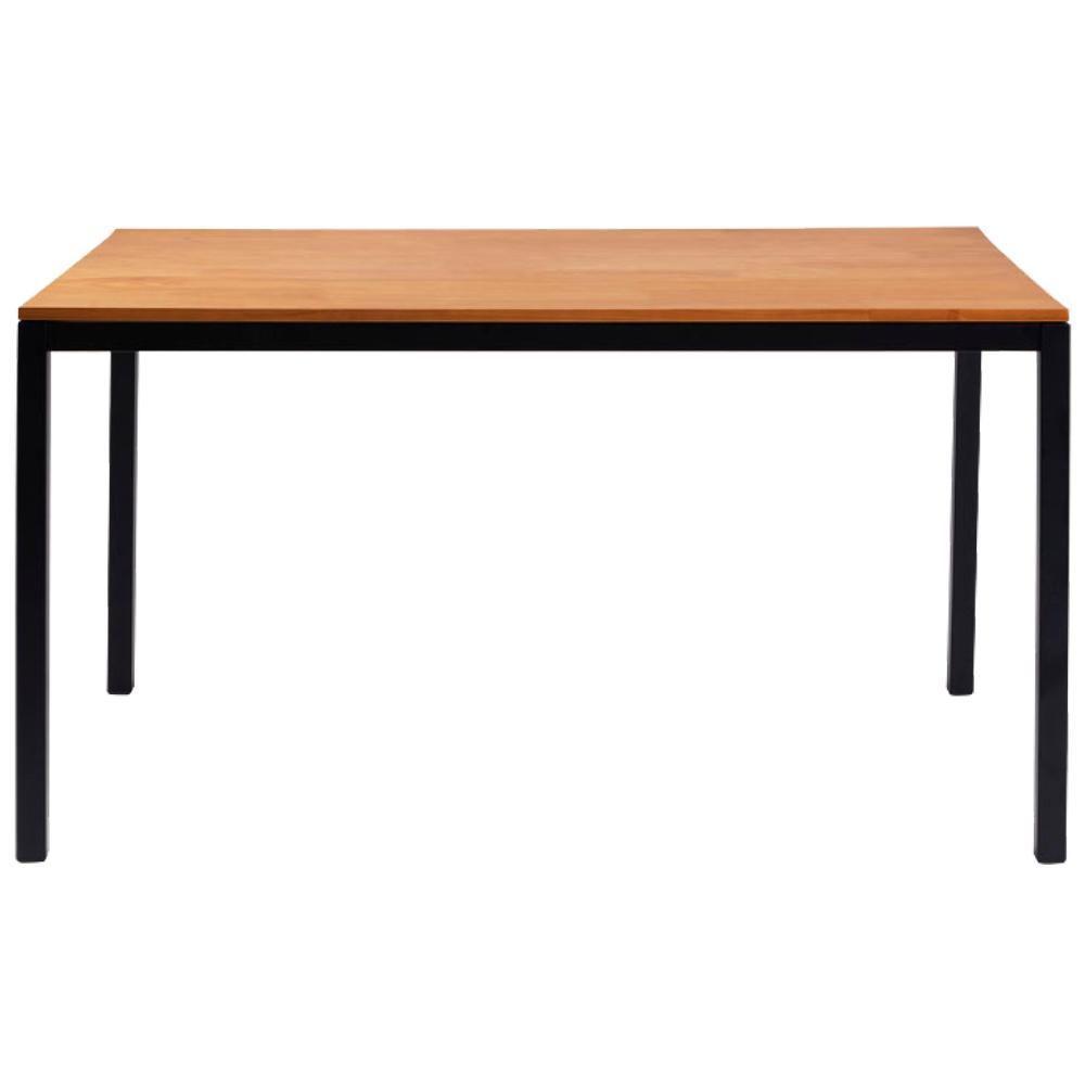 Mesa De Jantar I06 Madeira Taeda 120x76 Cm Mell Aço Preto Dmobiliario Mell - 1