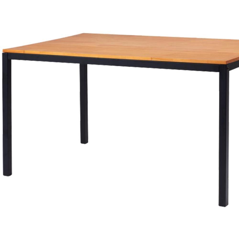 Mesa De Jantar I06 Madeira Taeda 120x76 Cm Mell Aço Preto Dmobiliario Mell - 4