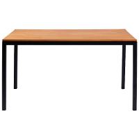 Mesa De Jantar I06 Madeira Taeda 120x76 Cm Mell Aço Preto Dmobiliario Mell - 1
