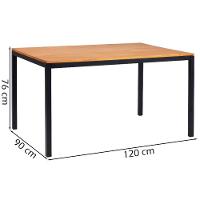 Mesa De Jantar I06 Madeira Taeda 120x76 Cm Mell Aço Preto Dmobiliario Mell - 6