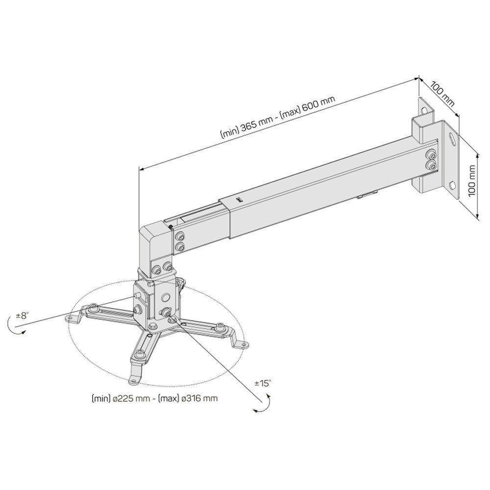 Suporte Projetor De Parede / Teto Mt305-pr Preto Multivisão - 9
