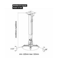 Suporte Projetor De Parede / Teto Mt305-pr Preto Multivisão - 10