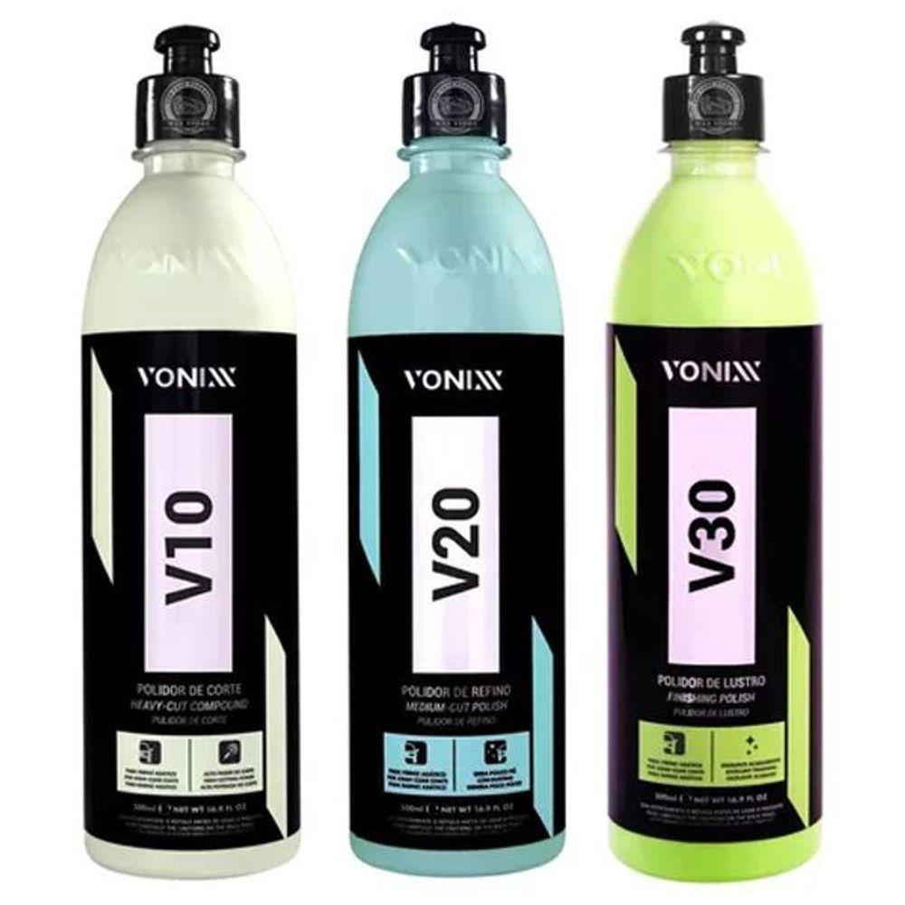 Kit Polimento Vonixx V10 Corte + V20 Refino + V30 Lustro - 1