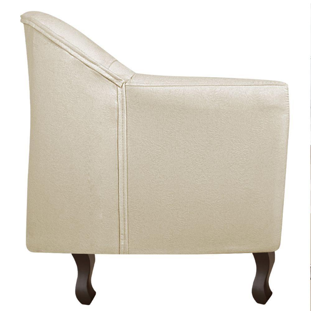 Kit 02 Poltronas Decorativa Julia Linho - Doce Sonho Móveis Cor Bege - 4