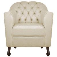 Kit 02 Poltronas Decorativa Julia Linho - Doce Sonho Móveis Cor Bege - 6