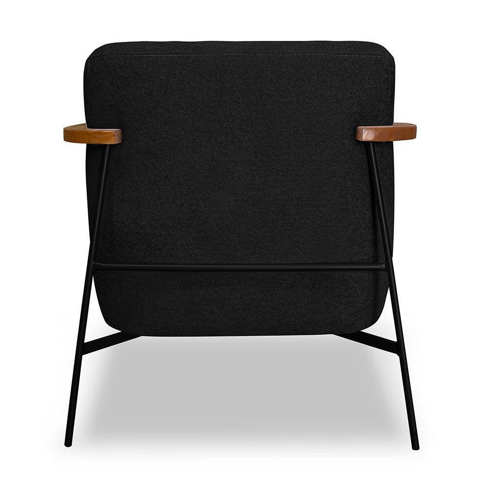 Kit 2 Poltronas Decorativa Celeste Linho Bouclê Base De Ferro Preto - Pallazio Cor Preto - 6