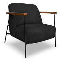 Kit 2 Poltronas Decorativa Celeste Linho Bouclê Base De Ferro Preto - Pallazio Cor Preto - 15