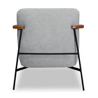 Kit 2 Poltronas Decorativa Celeste Linho Bouclê Cinza Claro Base De Ferro Preto - Pallazio - 3