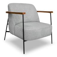 Kit 2 Poltronas Decorativa Celeste Linho Bouclê Cinza Claro Base De Ferro Preto - Pallazio - 5